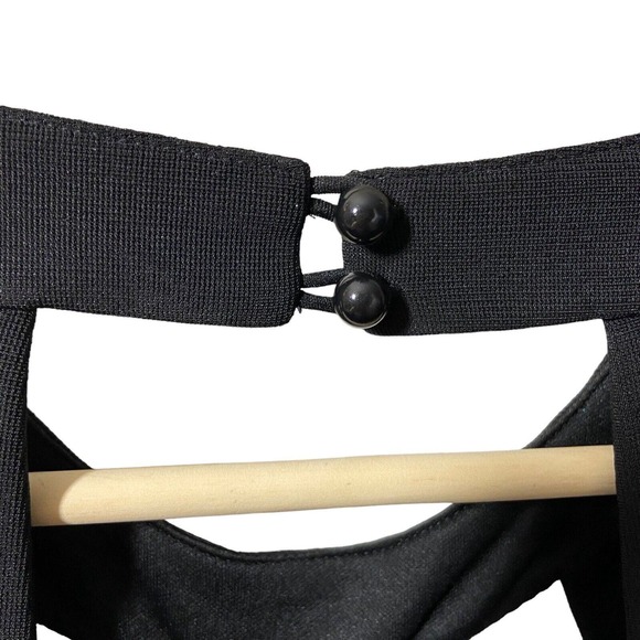 Crystal Doll Women Bodycon Blue Black Halter Top Dress Size 3 Preppy Retro Glam‎ - Picture 7 of 12